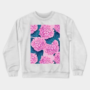 Hydrangea watercolor pattern, pink and blue Crewneck Sweatshirt